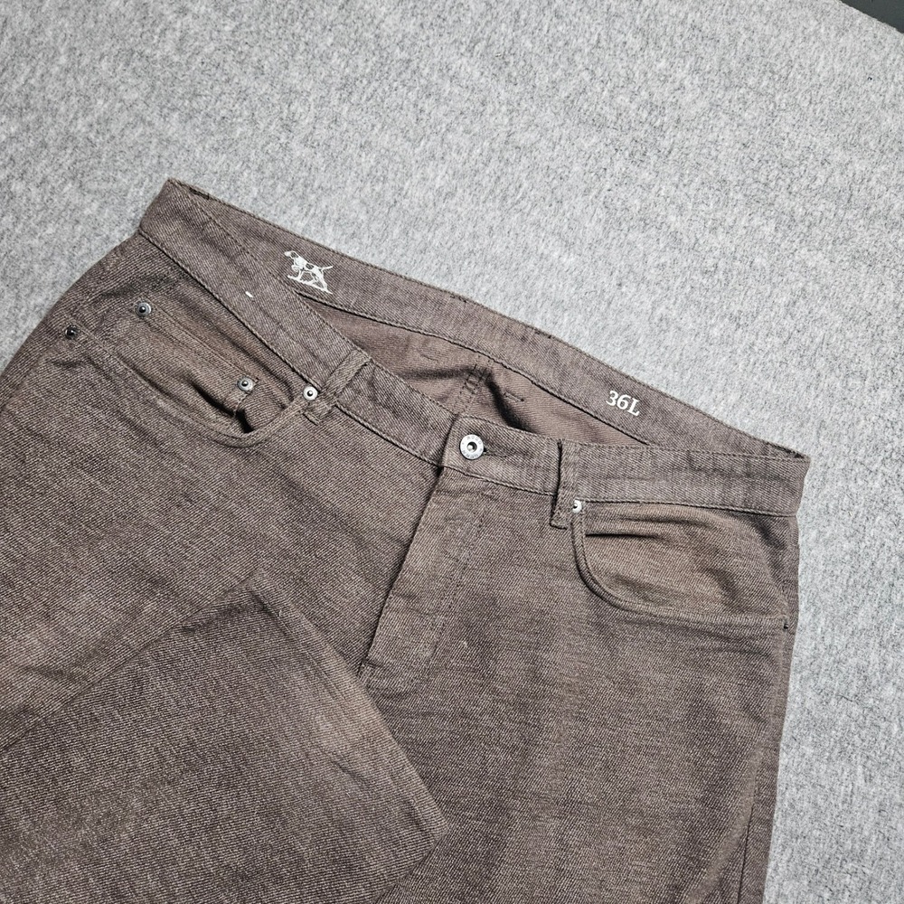 Rodd & Gunn Low Rise Slim Jeans Mens 36L Brown Textured Italian Fabric VJ0212